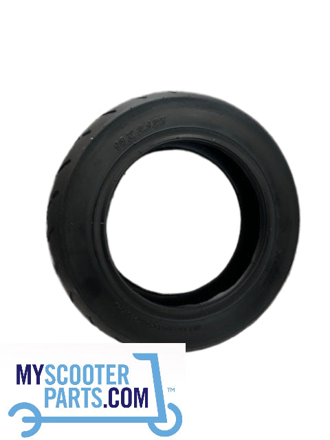 10x2.125 electric scooter tire with street tread, designed for urban riding, offering enhanced traction and durability on paved surfaces.