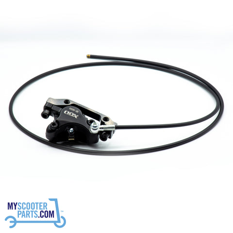 Hydraulic Brake caliper (XOD) for electric scooters and e bikes Mercane Kugoo, Kukirin, Veloz GT, and all G3 series scooters. High-performance brake upgrade, easy pad changes, and no cable adjustments needed.