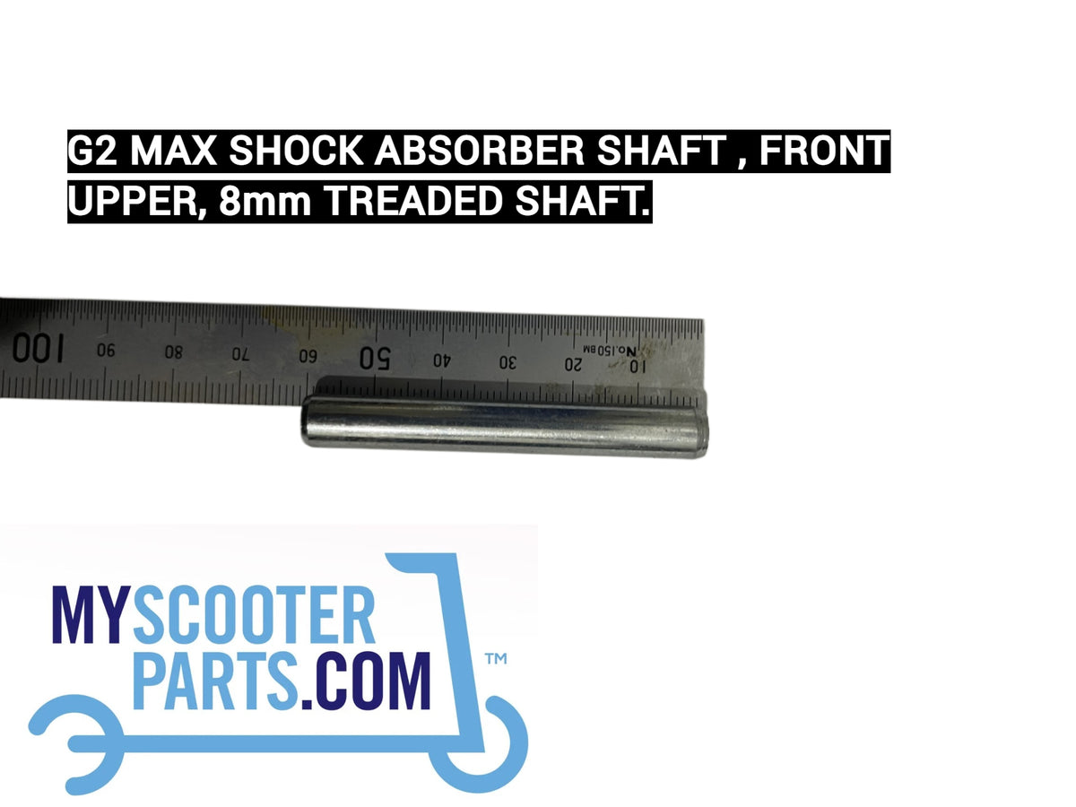 Mercane G2 Max upper rear suspension rod/ shaft stainless steel, 8x57mm, front scooter part with end internal M6 thread."